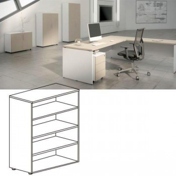 Armario librería Premier estructura melamina color blanco 146x40x80cm.